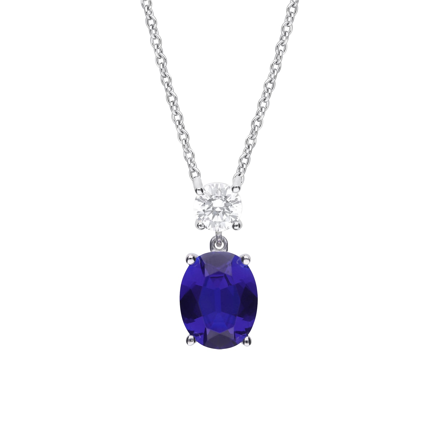 Oval Zirconia Drop Pendant