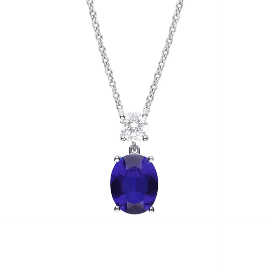 Oval Zirconia Drop Pendant