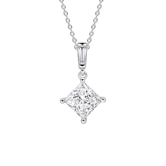 Princess Cut Drop Pendant