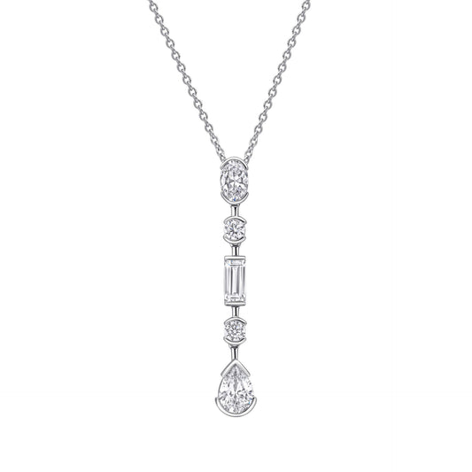 Elongated Half Bezel Pendant