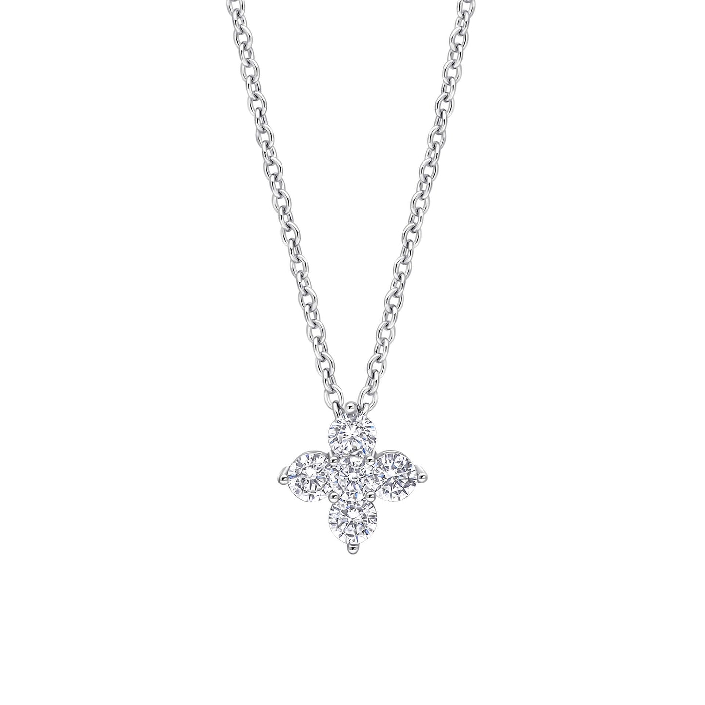 Zirconia Cluster Flower Pendant