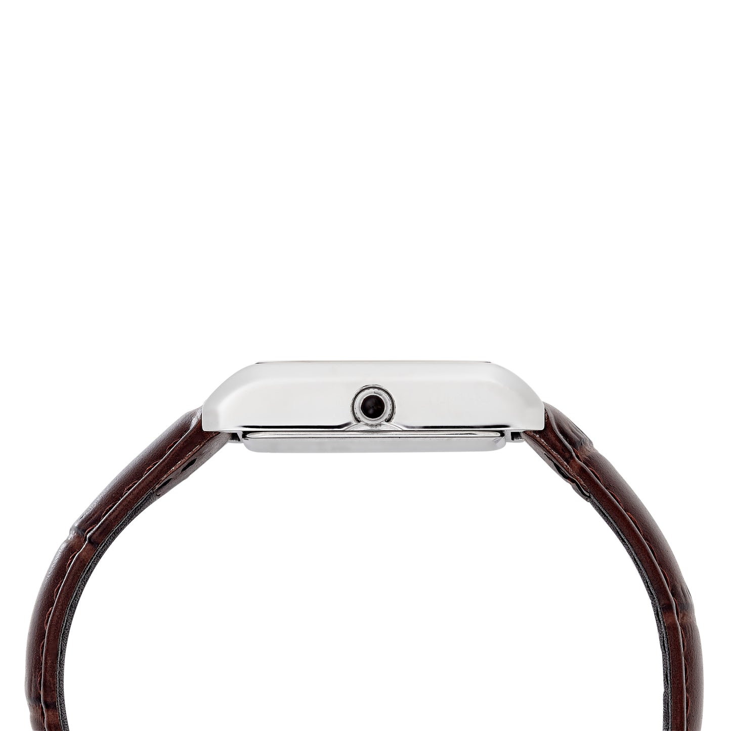 Lorus Women’s Silver tone and brown leather ‘Angular Elegance’