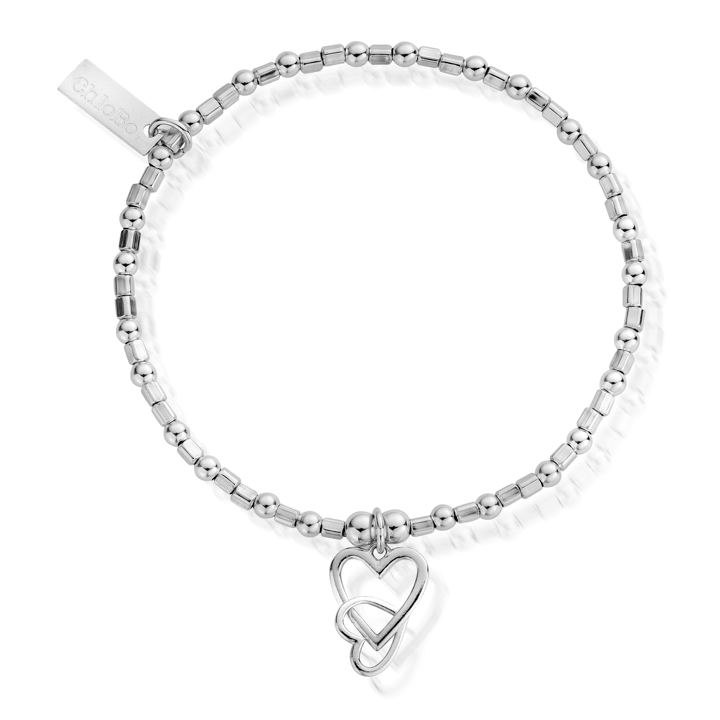 Mini Cube Interlocking Love Heart Bracelet
