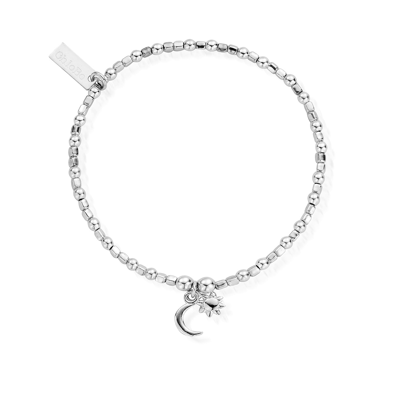 Mini Cube Dainty Moon & Sun Bracelet