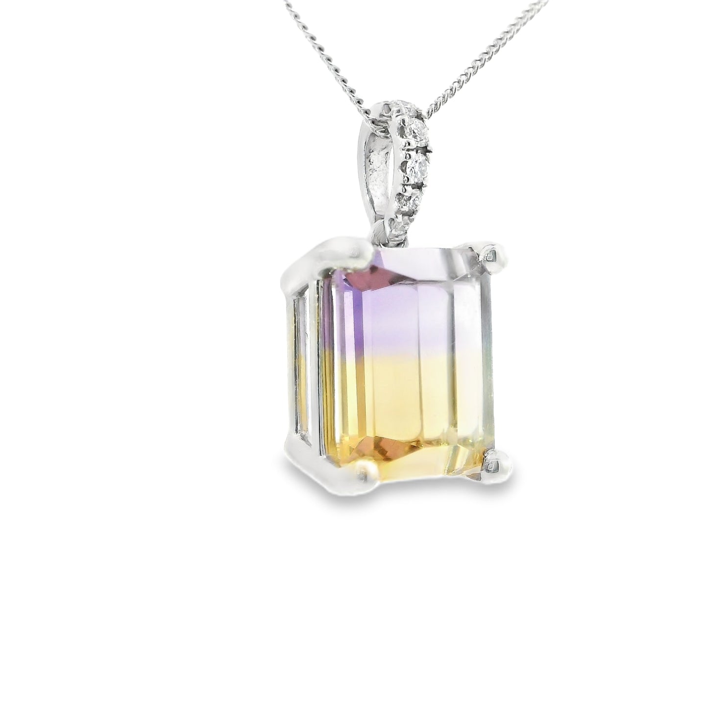 18ct White Gold Ametrine Pendant