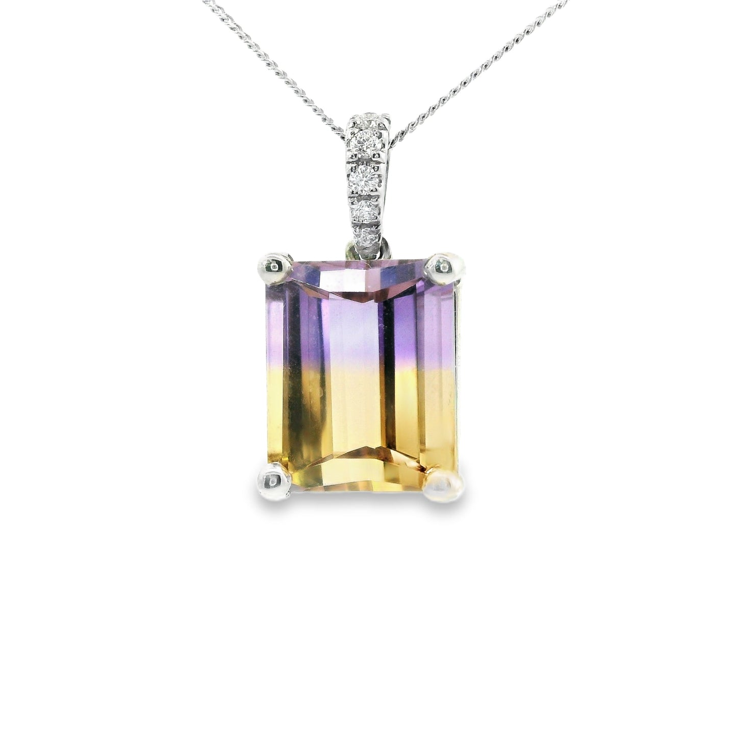 18ct White Gold Ametrine Pendant
