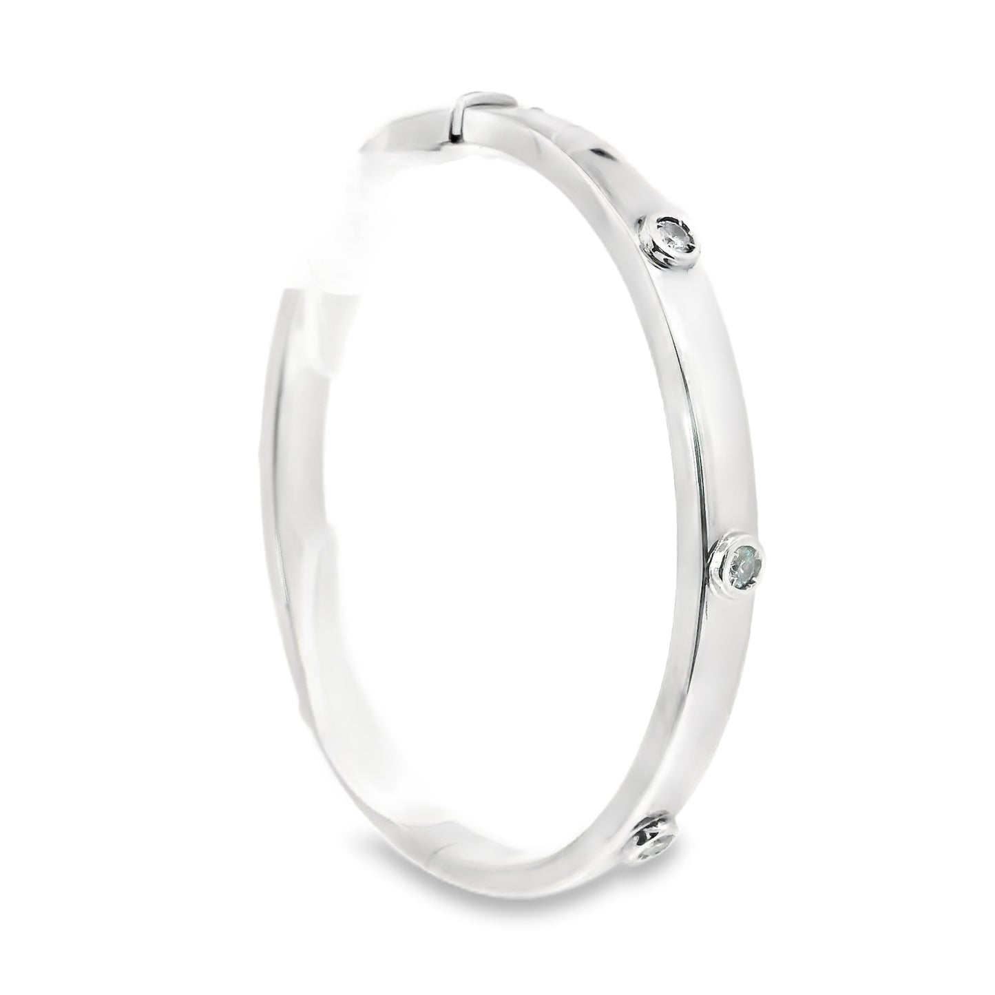 9ct White Gold Bangle with Swarovski Crystals