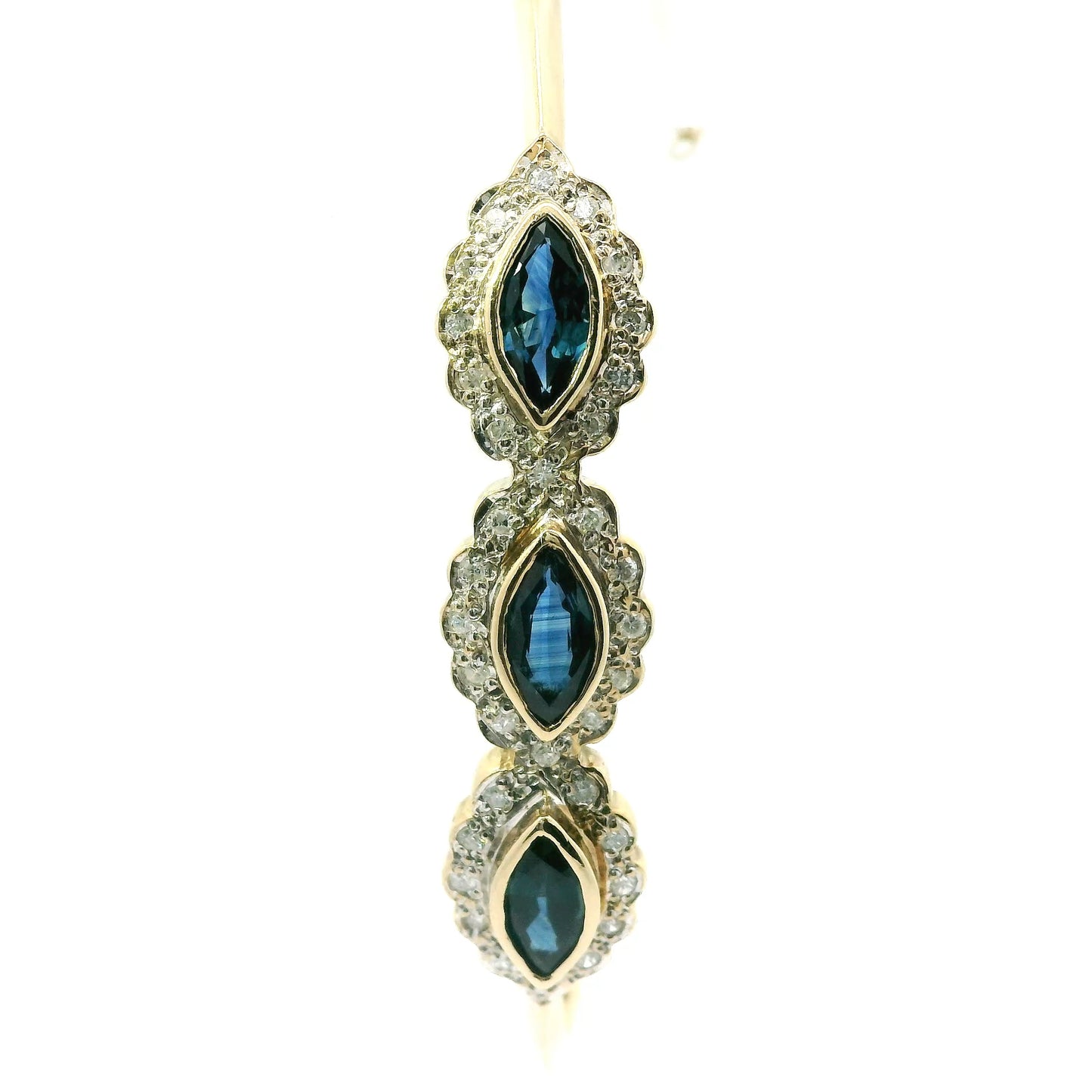 9ct Vintage Bangle with Diamonds and Sapphires