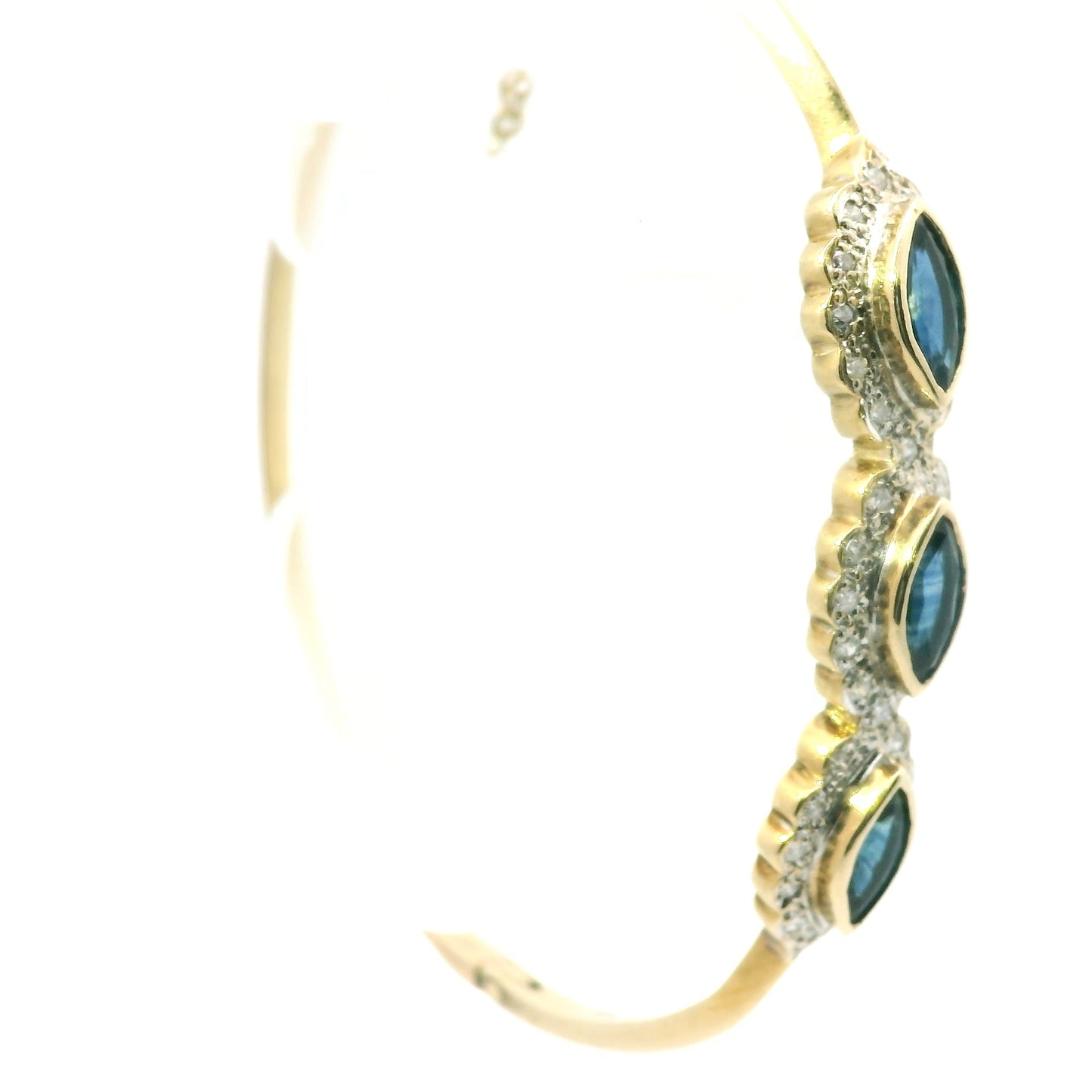 9ct Vintage Bangle with Diamonds and Sapphires