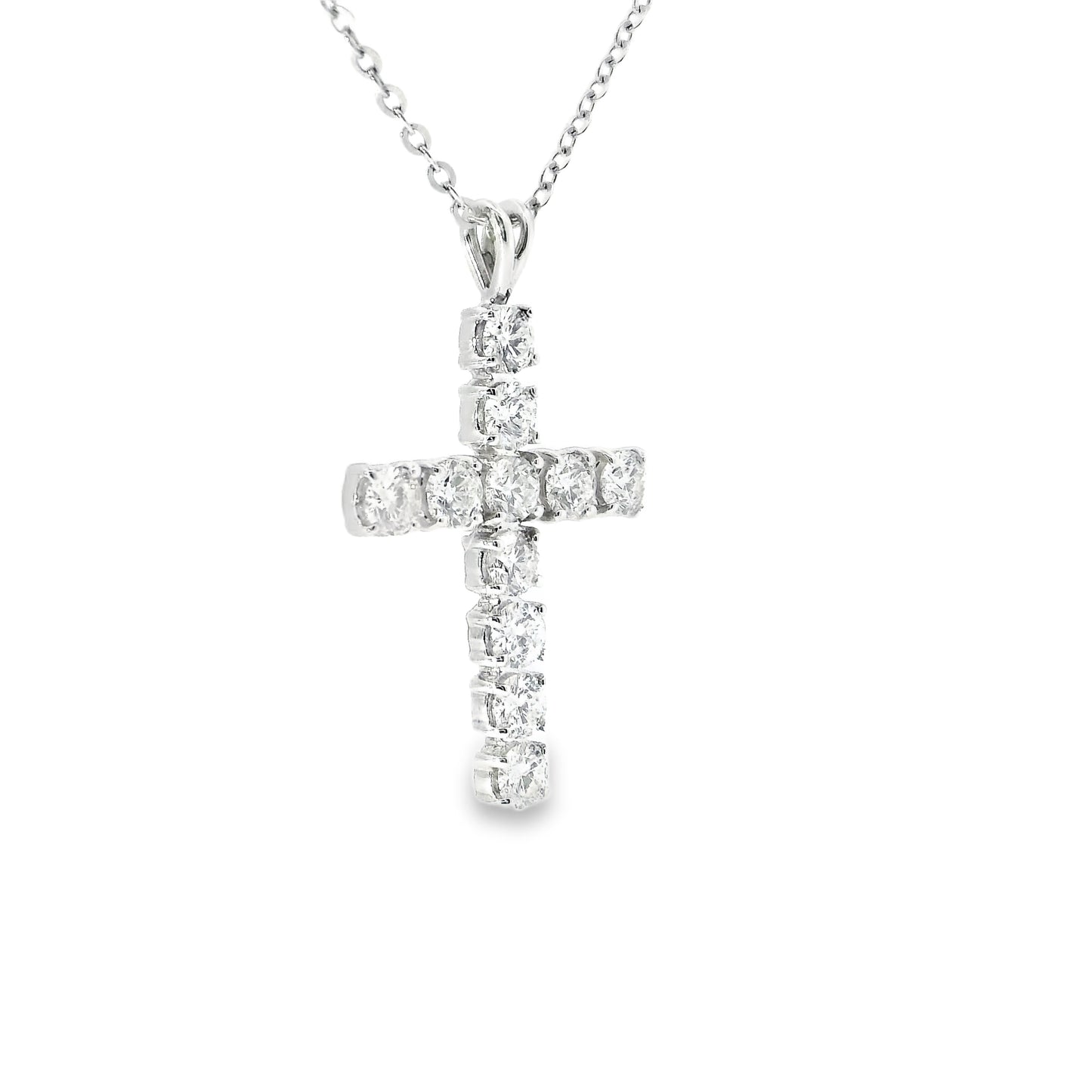 18ct White Gold Cross with Diamonds