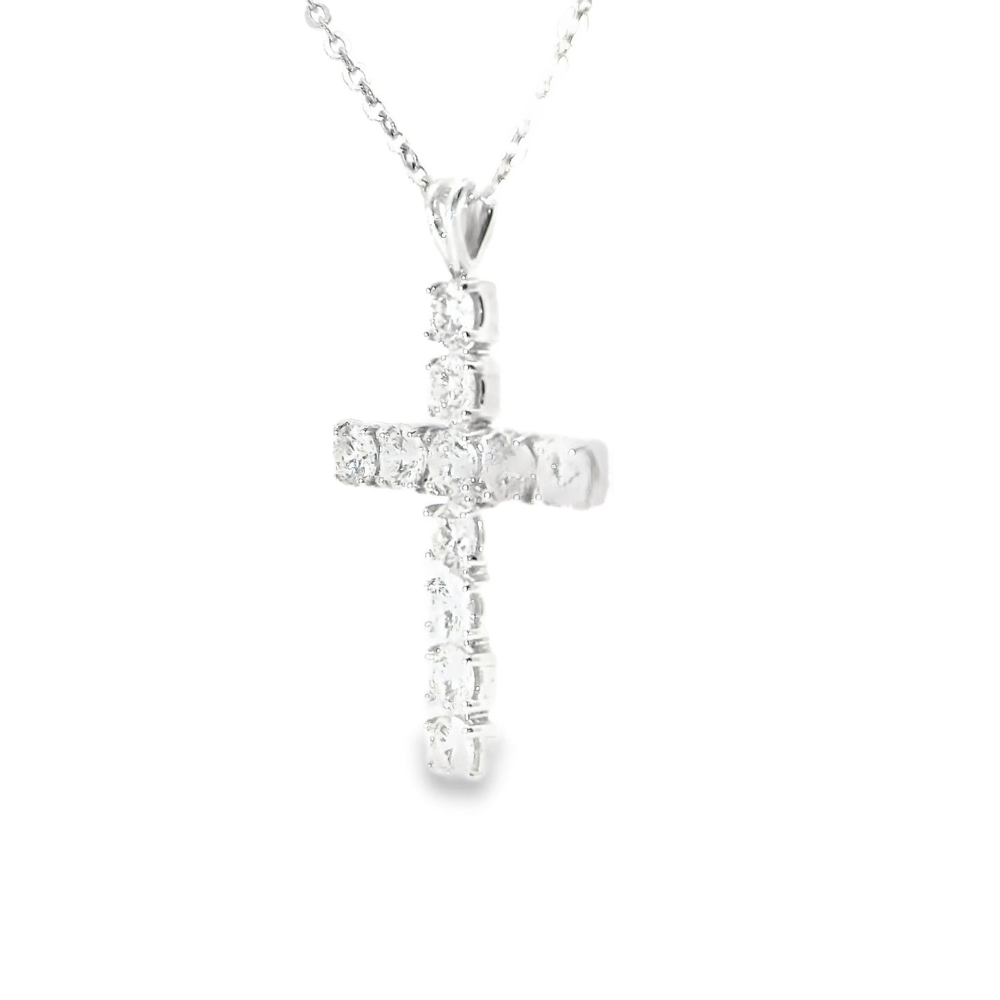 18ct White Gold Cross with Diamonds