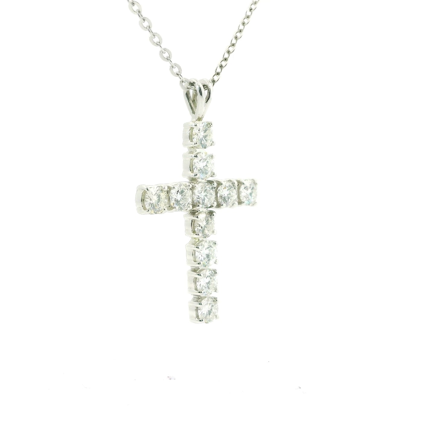 18ct White Gold Cross with Diamonds