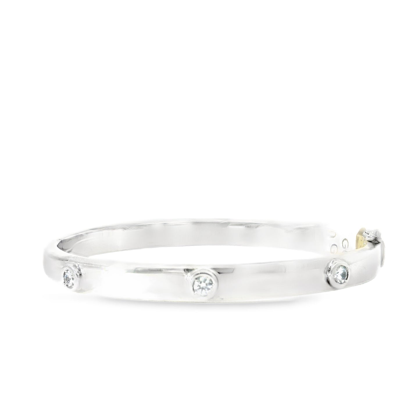 9ct White Gold Bangle with Swarovski Crystals