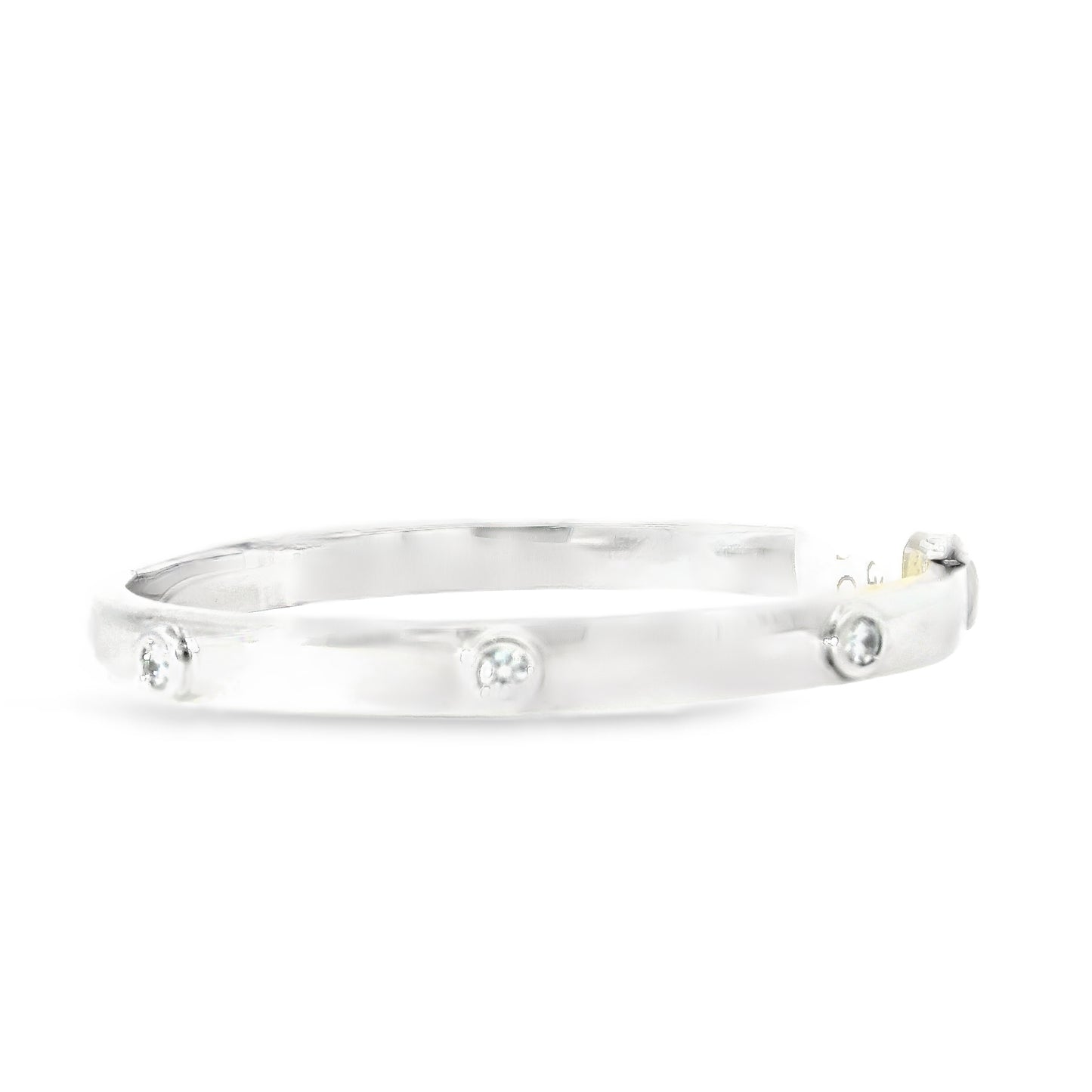 9ct White Gold Bangle with Swarovski Crystals
