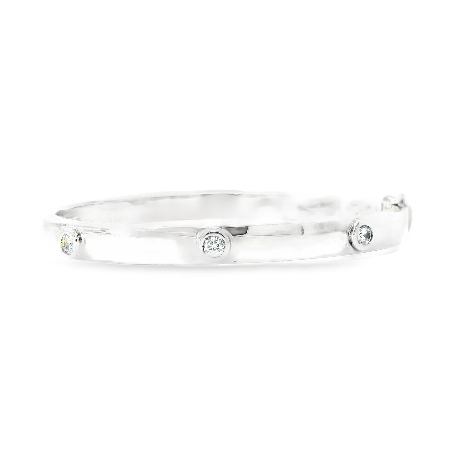 9ct White Gold Bangle with Swarovski Crystals