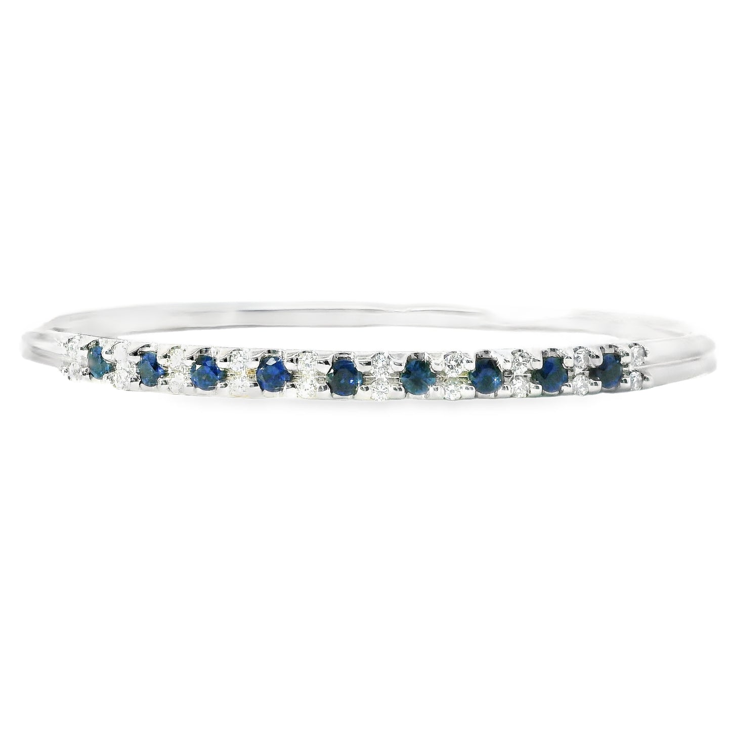 18ct White Gold Sapphires and Diamonds Bangle