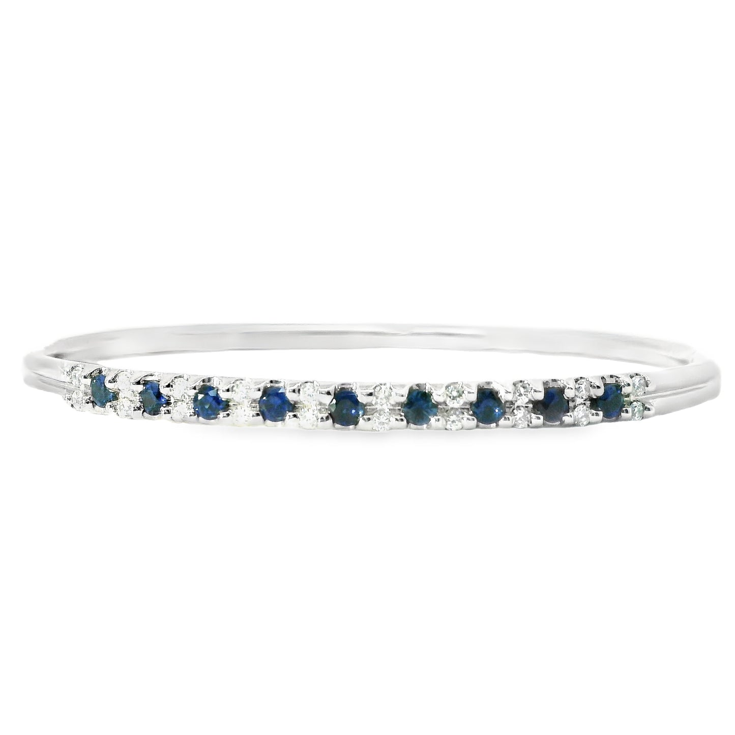 18ct White Gold Sapphires and Diamonds Bangle