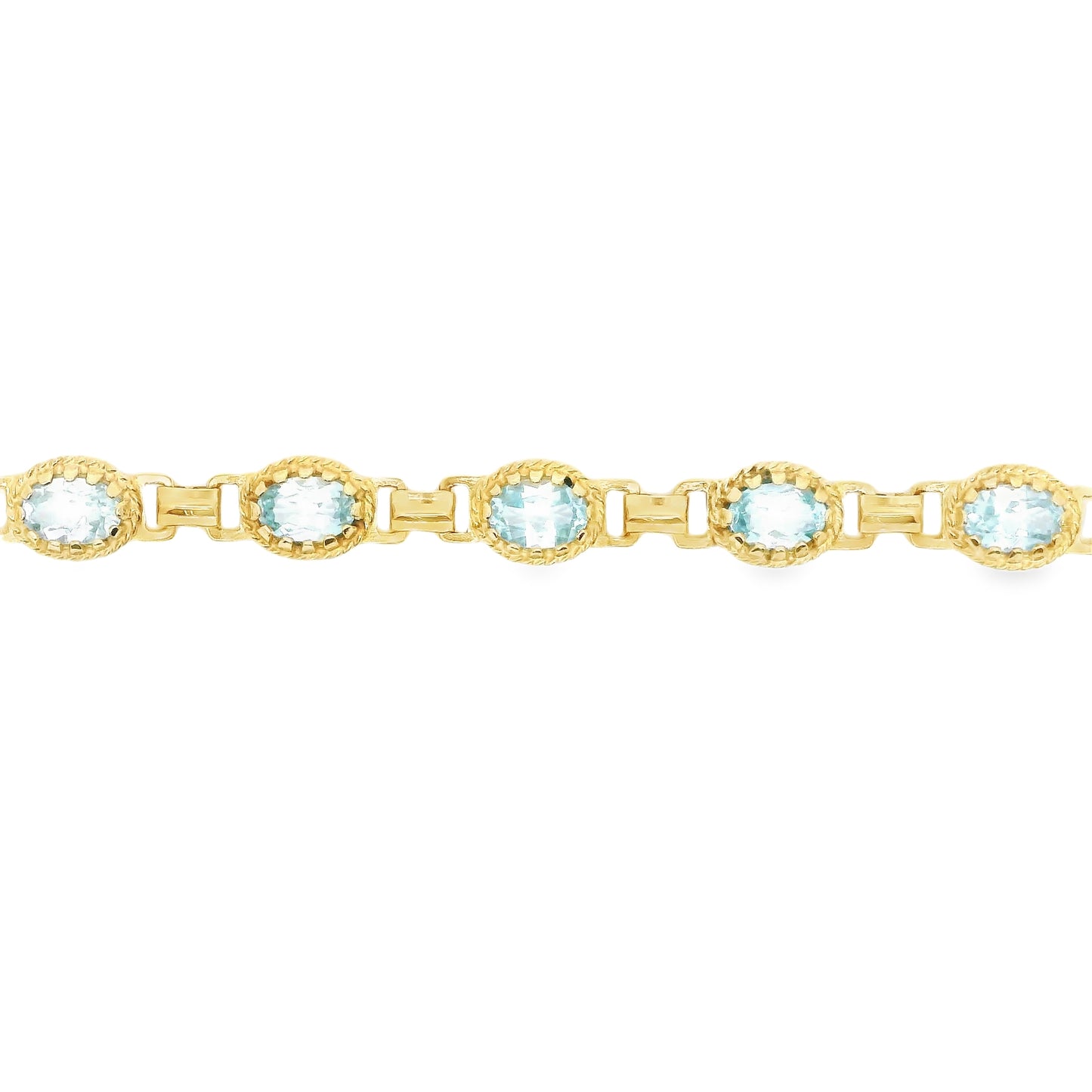 9ct Gold and Aquamarine Bracelet