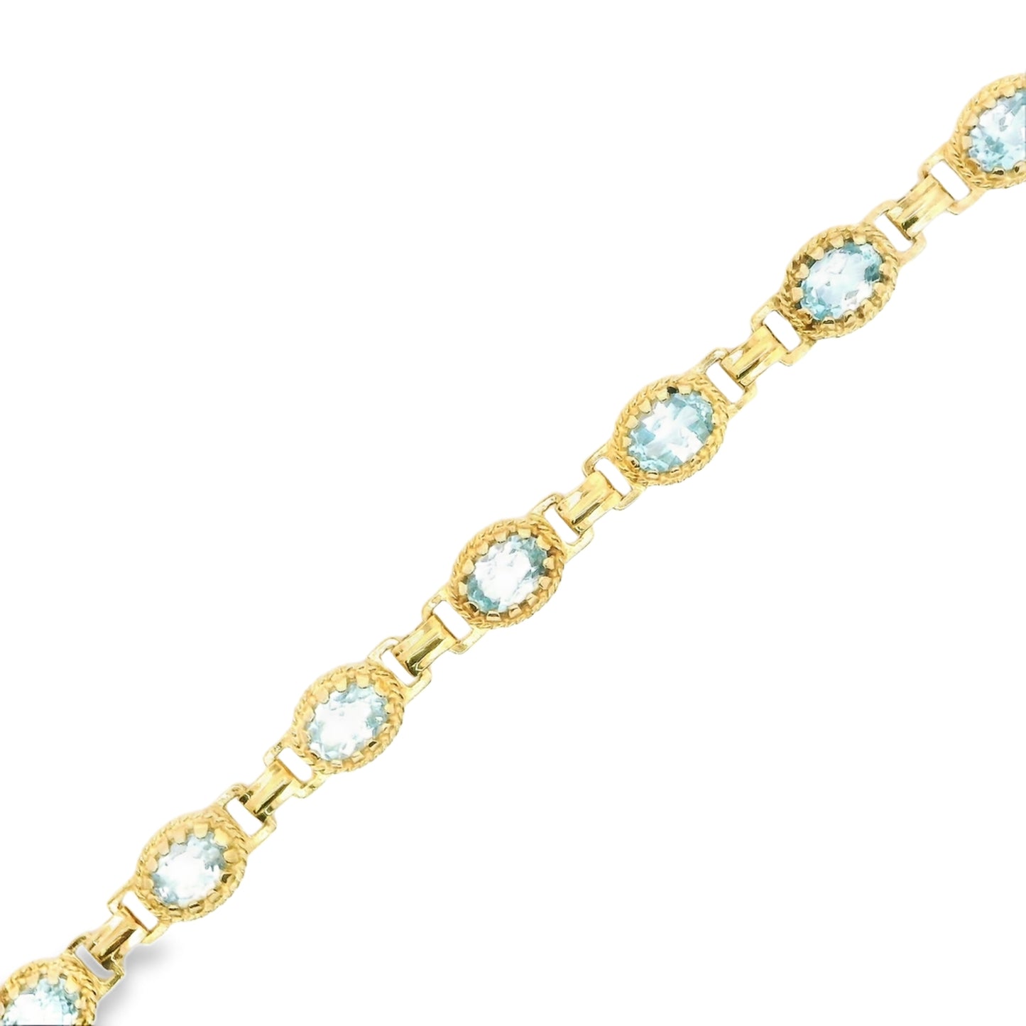 9ct Gold and Aquamarine Bracelet