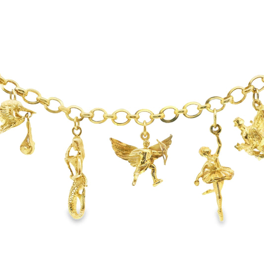 9ct 9 Charms Bracelet