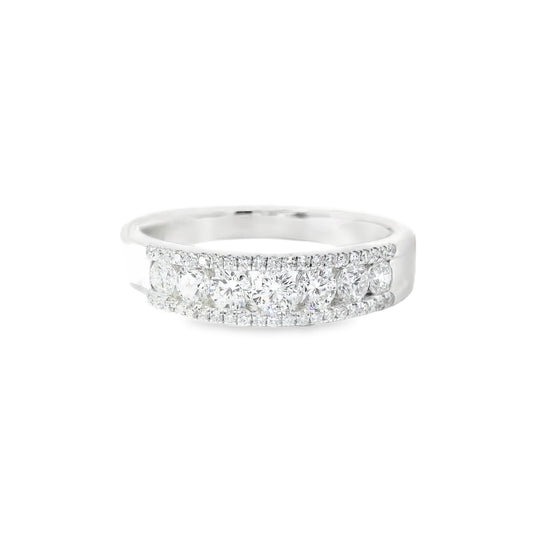 18ct White Gold Half Eternity Band with Diamonds