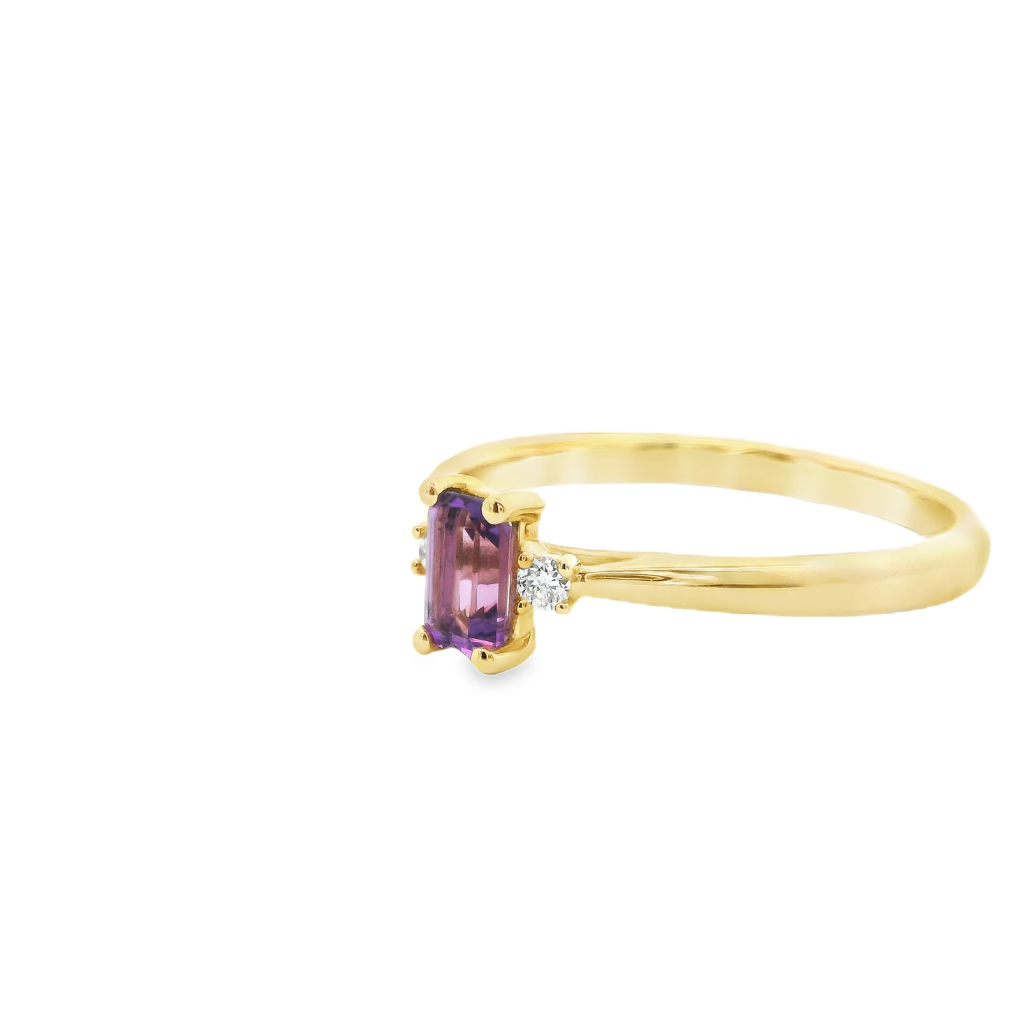 9ct Gold Amethyst Ring with Diamonds 2RD.04 AMY.23