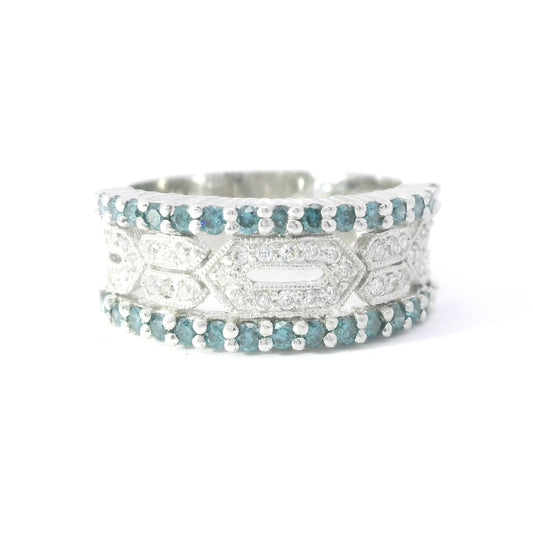 18ct White Gold Band with Diamonds