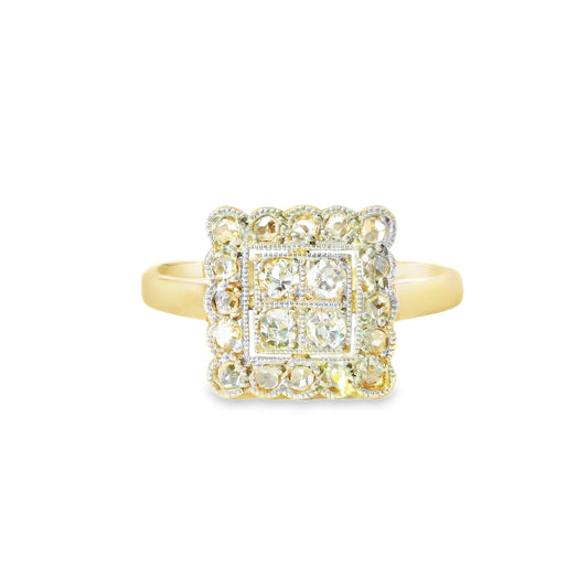 18ct Gold Art Deco Ring with Diamonds