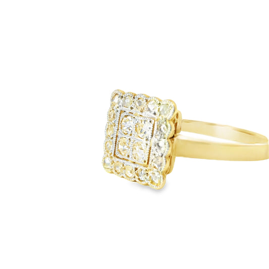 18ct Gold Art Deco Ring with Diamonds