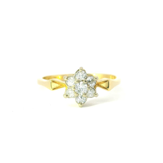 18ct Gold Vintage Ring with Diamonds