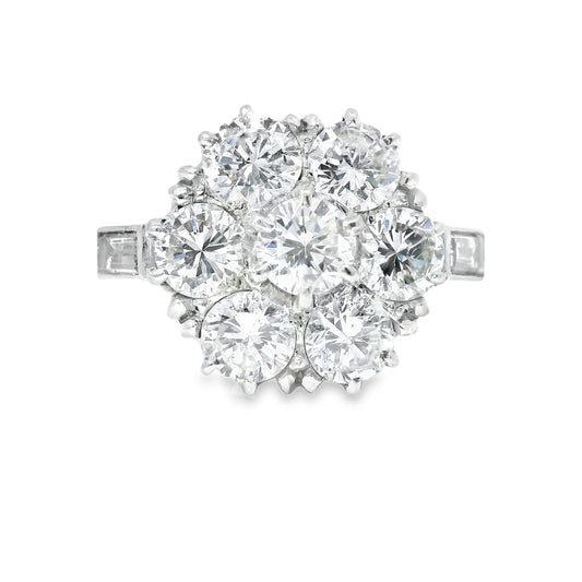 Platinum Early 19th Century Ring with Old Mine Cut Diamonds