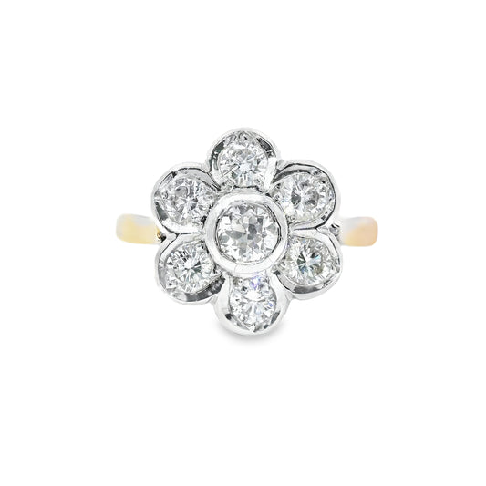 18ct Gold Daisy Ring with Diamonds