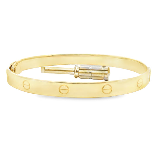 9ct Love Bangle with Lockable Hinged