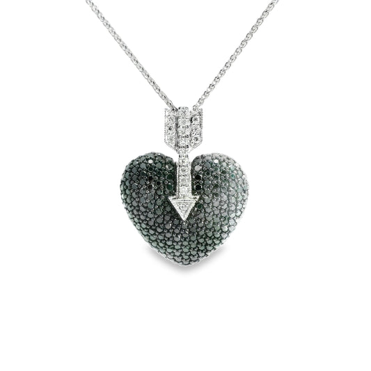 18ct White Gold Diamonds Heart Pendant
