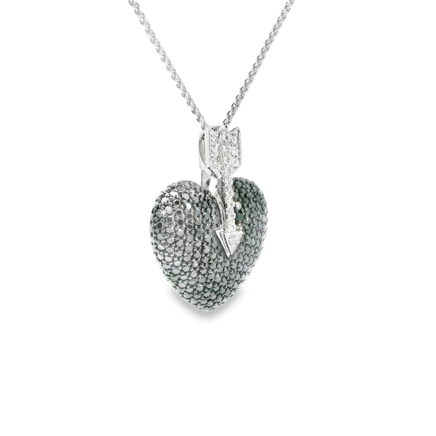 18ct White Gold Diamonds Heart Pendant