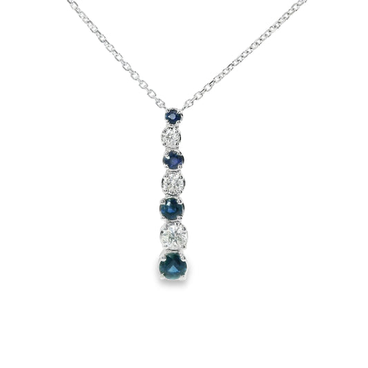 9ct White Gold Sapphires and Diamonds