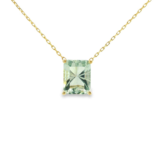 Octagonal Fancy Cut Amethyst Necklace in 9ct Gold