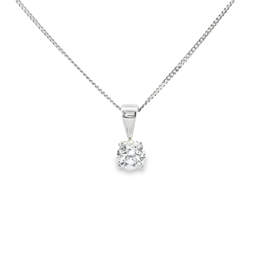 18ct White Gold Solitaire Pendant