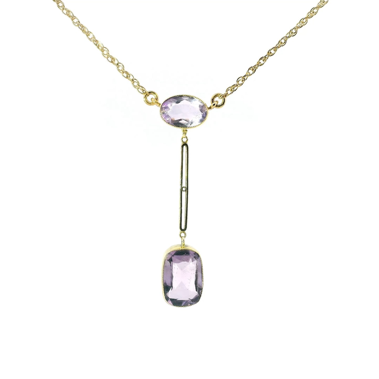 9ct Art Nouveau Pendant with Amethyst