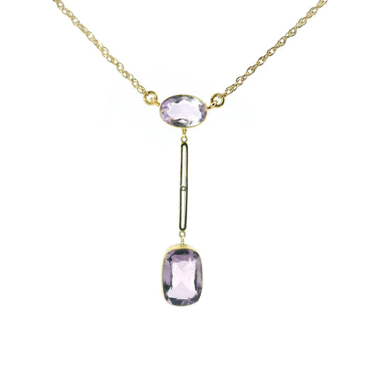 9ct Art Nouveau Pendant with Amethyst