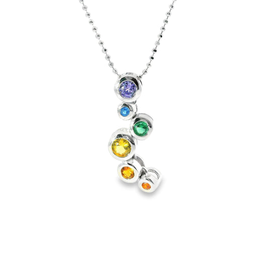 Silver Rainbow Bubbles Pendant