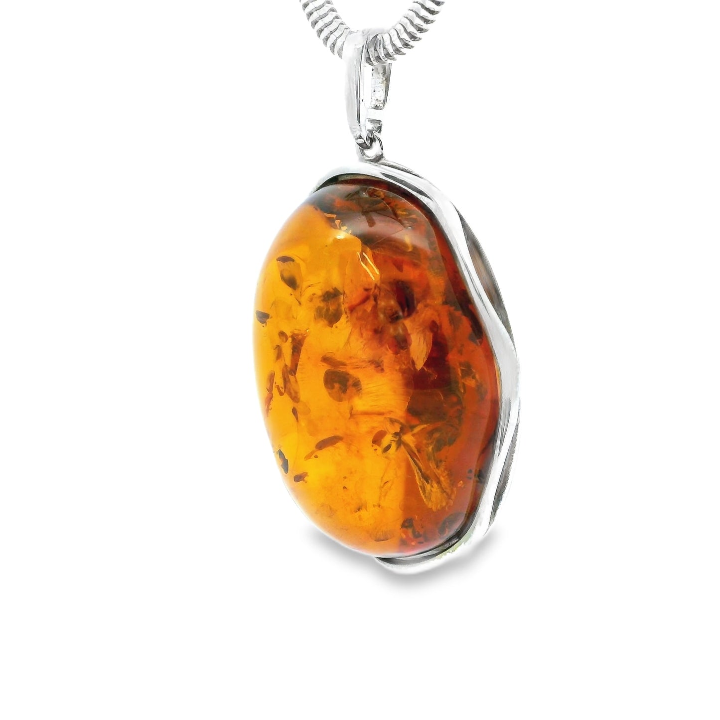 Silver Amber Pendant