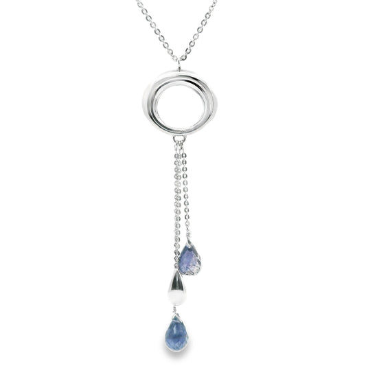 9ct White Gold Circle Pendant