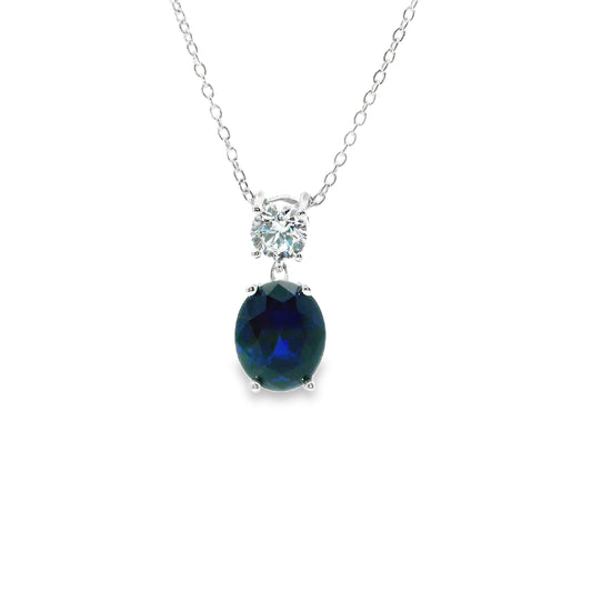 Oval Zirconia Drop Pendant