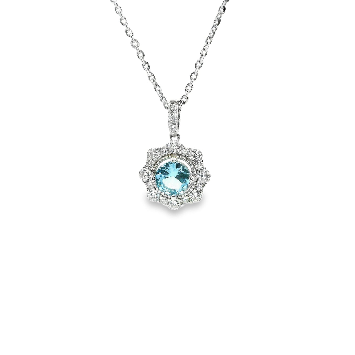 Aqua Cubic Zirconia Pendant