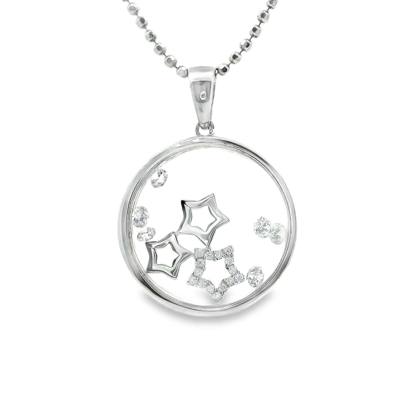 Celestial Silver & Cubic Zirconia Sky at Night Pendant