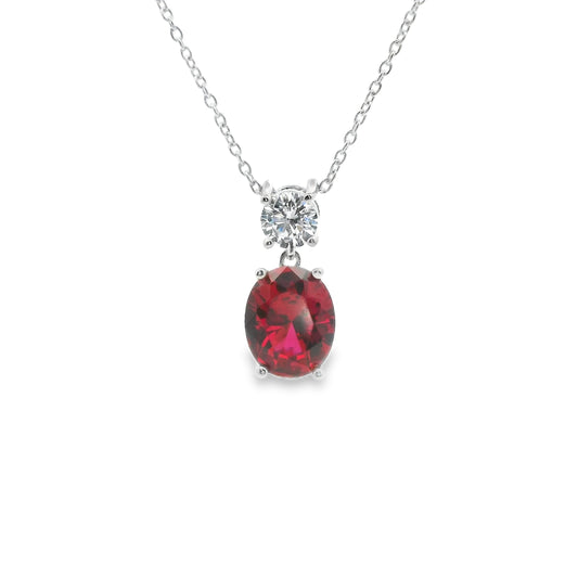 Oval Zirconia Drop Pendant