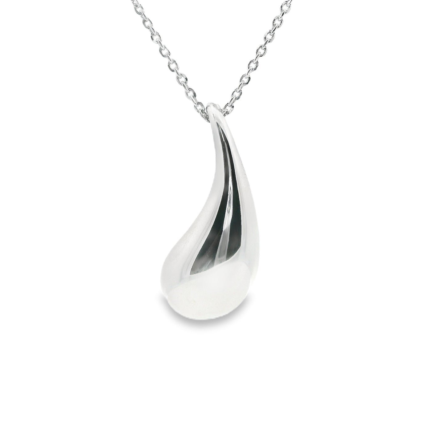 Silver Curvy Teardrop Pendant