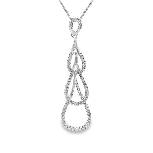 Silver Drop Pendant with Cubic Zirconia