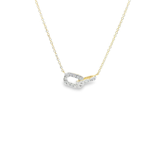 9ct Gold Paper Clip Necklace with Diamonds
